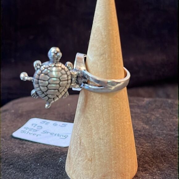 New 925 Sterling Silver Turtle Poison Ring - Picture 7 of 13